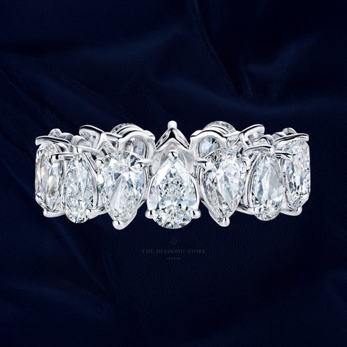 LUXE 5.00ct Lab Diamond Chloe Eternity Ring with IGI Certified Pear-Cut Diamonds in 18K White Gold